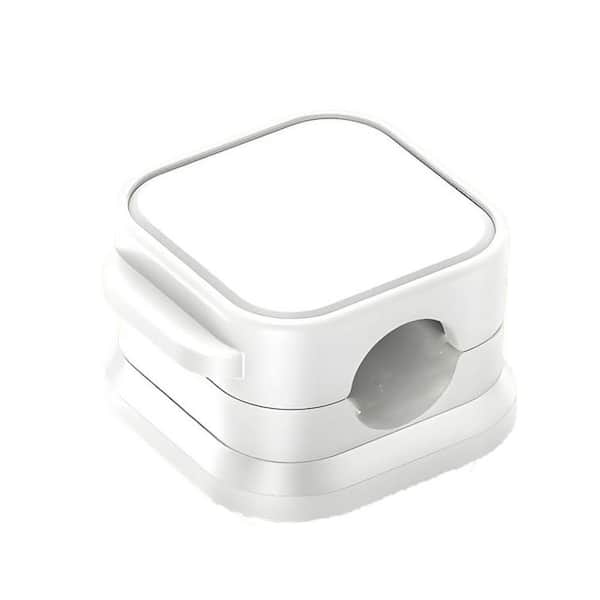 Lukyamzn Cord Organizer Holder Magnetic Cable Clips Management White 18 Pack for Desk Kitchen Office Car Nightstand