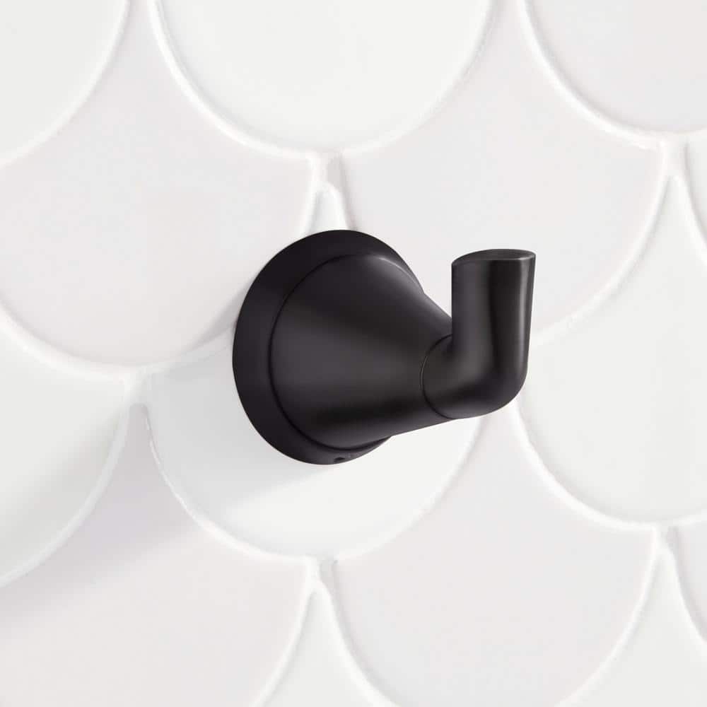 Matte Black Metal Single Robe Hook