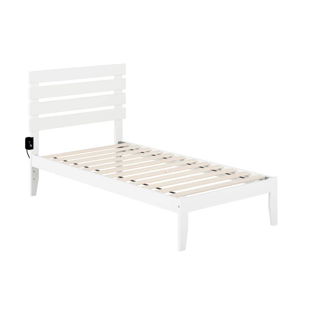 AFI Oxford Twin Bed with USB Turbo Charger in White AG8310022 - The ...