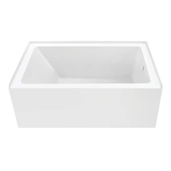 Aqua Eden 54 in. x 36 in. Acrylic Rectangular Alcove Soaking Bathtub with Right Drain in Glossy White