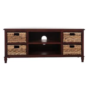 American Home 47 in. Red Wood TV Stand