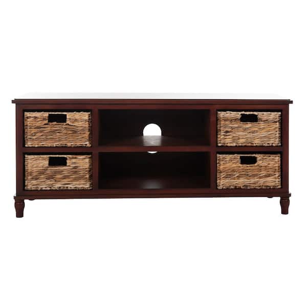 SAFAVIEH American Home 47 in. Red Wood TV Stand