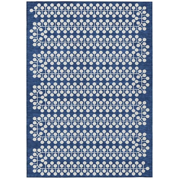 Addison Rugs Chantille Machine Washable Indoor/Outdoor Abstract ACN2247 Navy 3 ft. x 5 ft. Area Rug