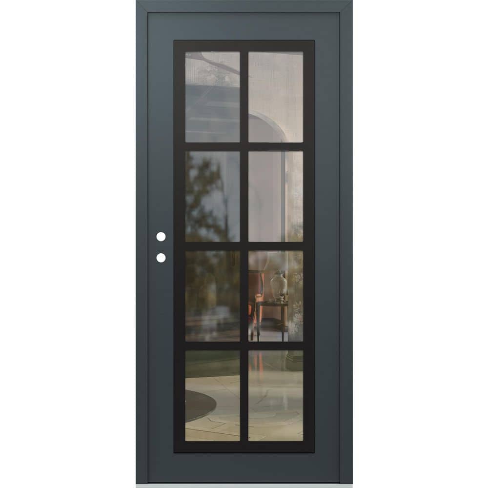 Tessari Doors C16 36 in. x 80 in. Black P Right-Hand/Inswing Clear