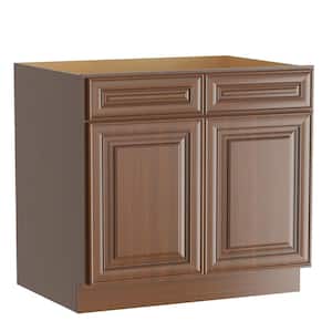42 in. W. x 24 in. D x 34.5 in. H in Cameo Scotch Plywood Ready to Assemble Base Kitchen Cabinet with 2-Drawers 2-Doors