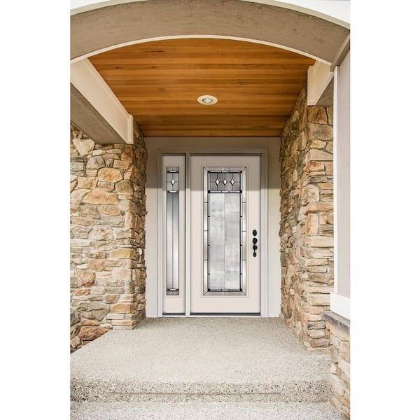 52 in. x 80 in. Full Lite Mission Prairie Primed Steel Prehung Left-Hand Inswing Front Door with Left-Hand Sidelite