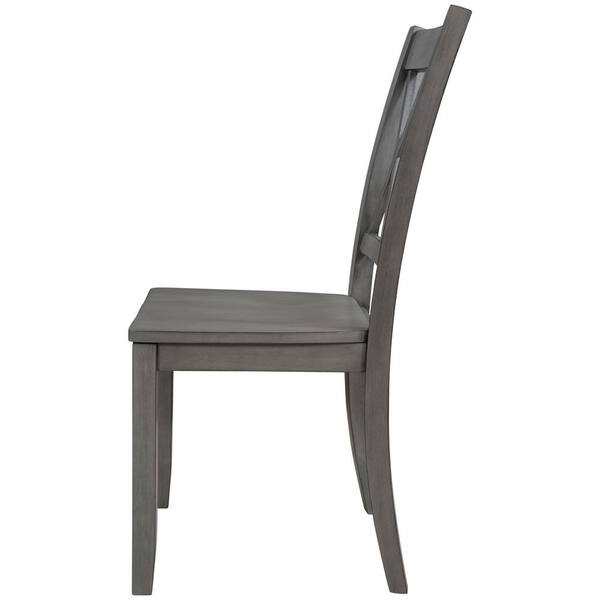 Gray wash wood online dining chairs