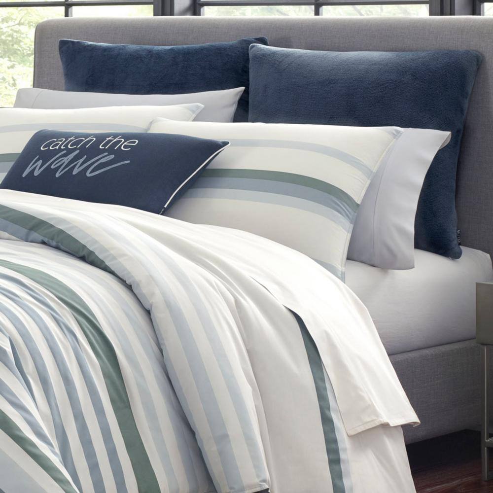 Full/Queen Nautical Cotton Striped Duvet Cover Set