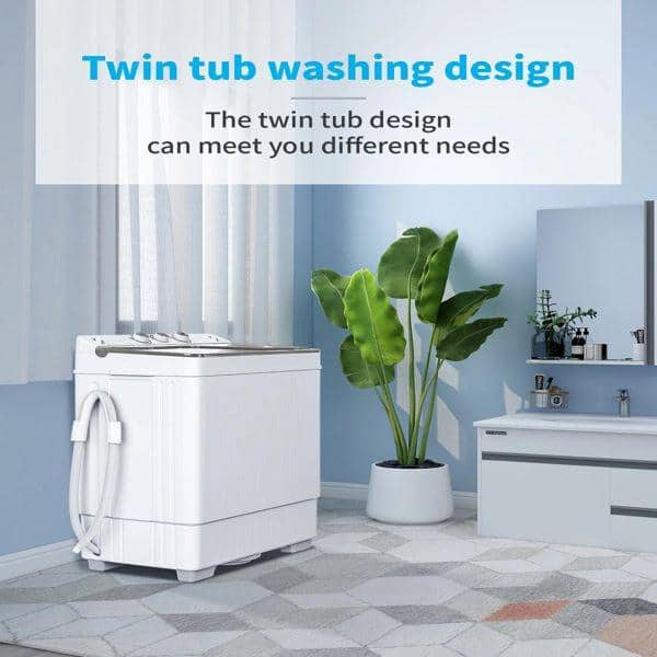 Aoibox 0.288 cu. ft. Top Load Washer Twin Washing Machine in