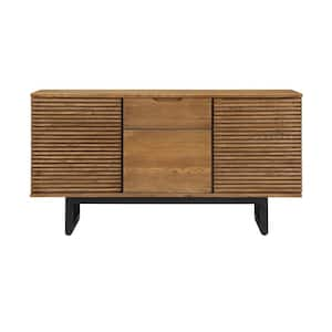 Aldo 30 in. H x 57 in. W x 18 in. D Brown Oak Wood Sideboard Buffet Cabinet