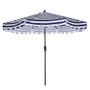 9 ft. Aluminum Market Tilt Patio Umbrella in Blue for Garden, Deck, Backyard, Pool, Beach