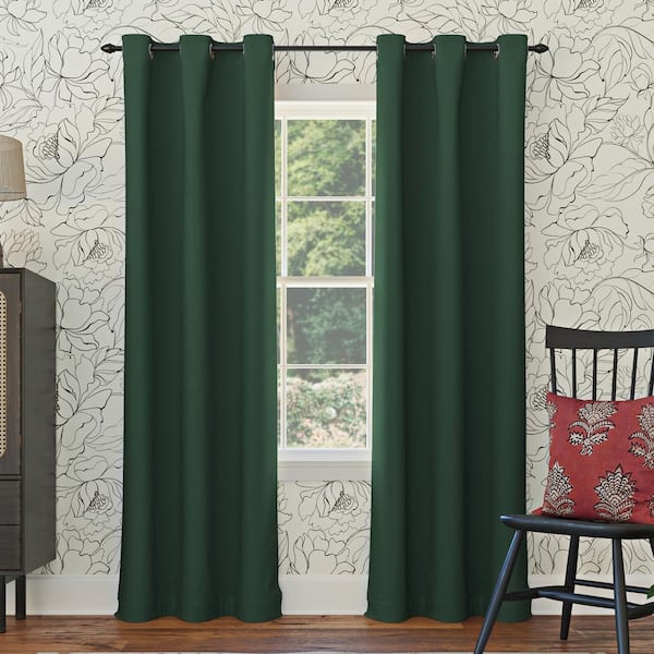 Gavin Energy Saving Evergreen Polyester 40 in. W x 95 in. L Grommet Blackout Curtain (Single Panel)