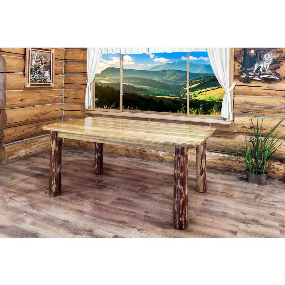Rustic Reclaimed Pine 72" Extendable Dining Table for Six