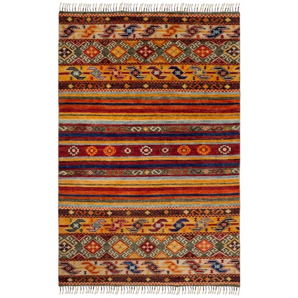 Nomad 6 ft. x 9 ft. Multi Striped Abstract Area Rug