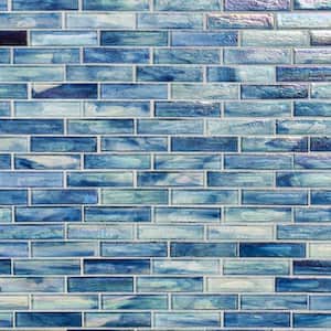 Waterscape Beach Blue 11.82 in. x 12 in. Polished Glass Wall Mosaic Tile (0.98 sq. ft./Each)