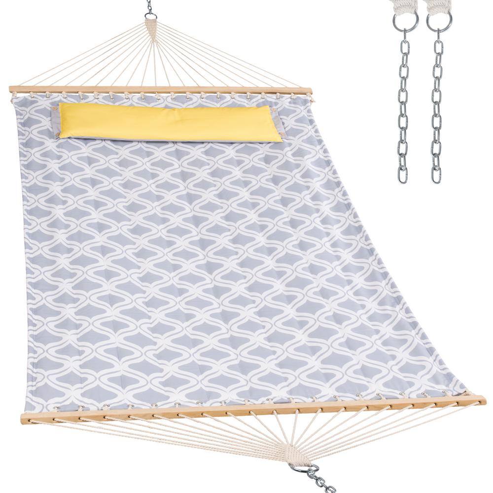 Atesun Double Hammock Quilted Fabric Swing with Spreader Bar