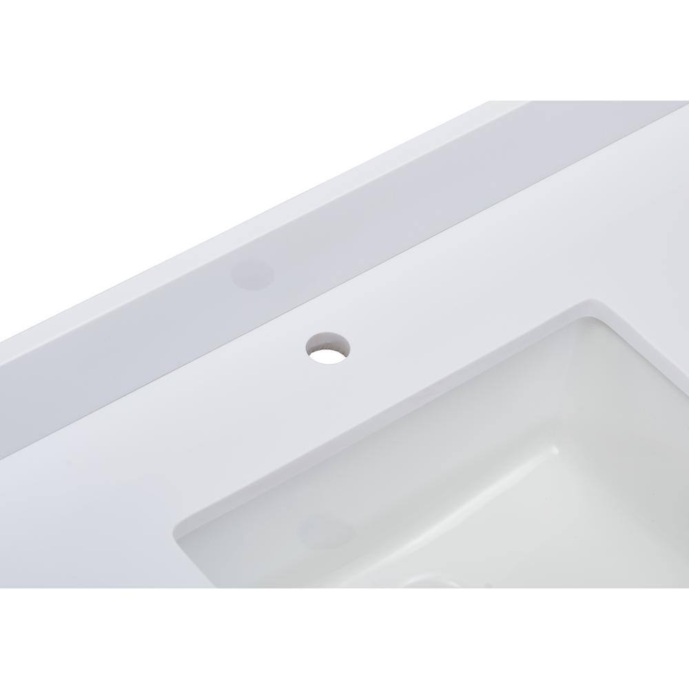 Milano White 61" Composite Stone Vanity Top with Sink