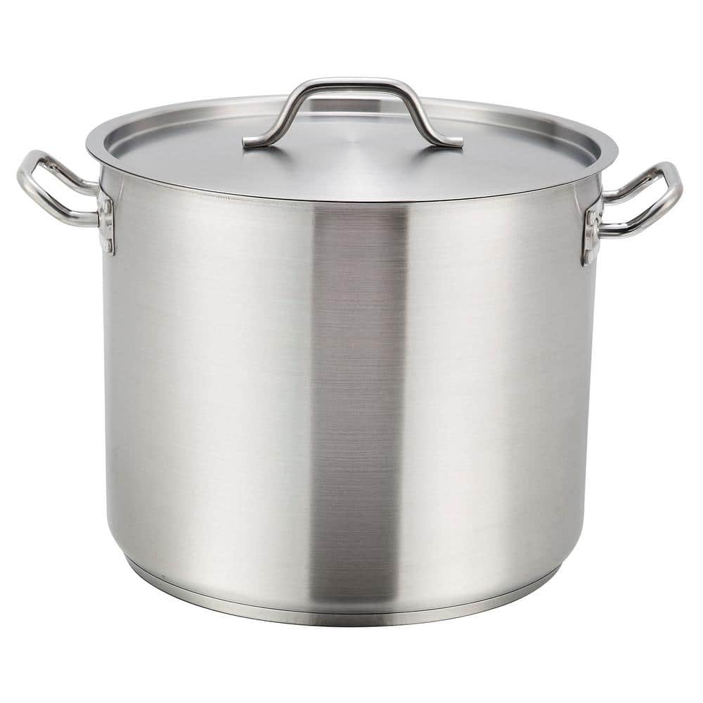 Winco 12 qt. Stainless Steel Stock Pot with Cover