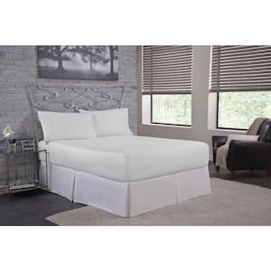 4-Piece White Solid 800TC Cotton Blend Queen Sheet Set