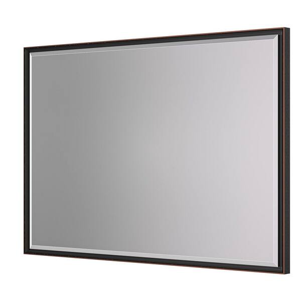 40 in. W x 30 in. H Rectangular Framed Black Mirrors for Bathroom Wall Beveled Mirror Bathroom Vanity Mirror Over Sink