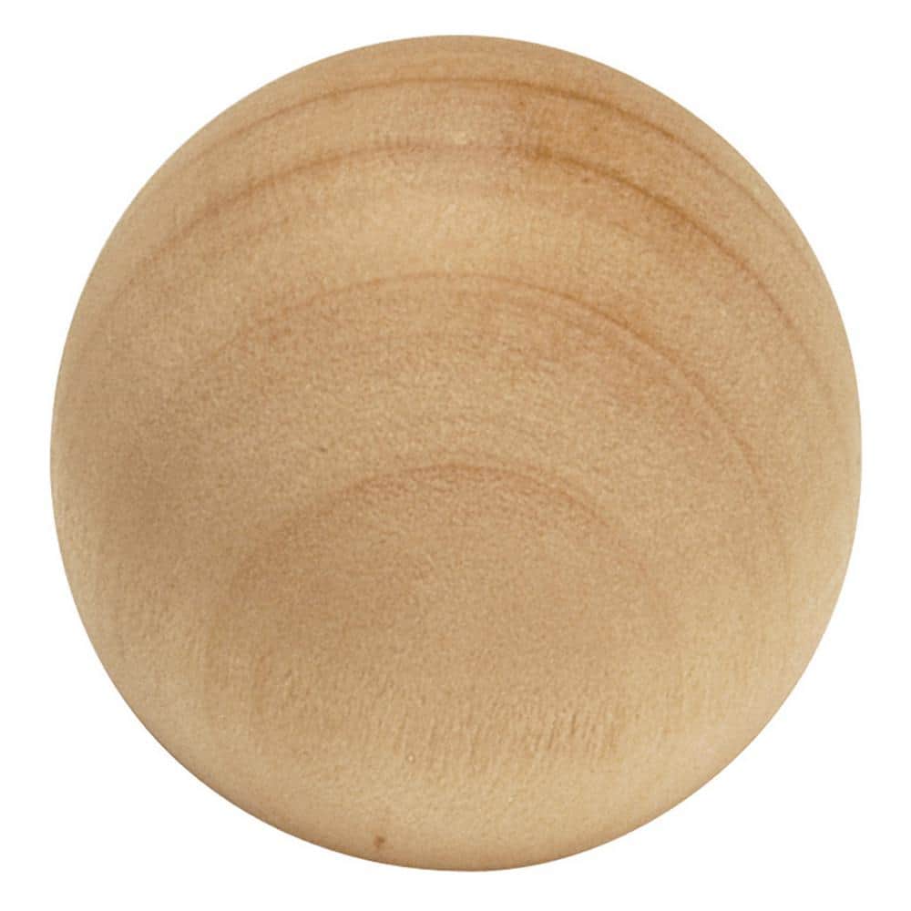 Natural Beige Round Wood Knob with Mounting Hardware