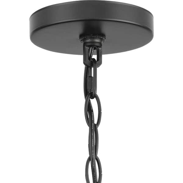 Progress Lighting Aleswith Collection 32 in. 5-Light Matte Black Rustic Modern Chandelier for Dining Room, Great Room and amp; Living Room