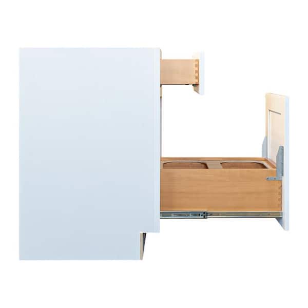 LIFEART CABINETRY Lancaster White Plywood Shaker Stock Assembled Base Wasket Kitchen Cabinet 18 in. W x 34.5 in. H x 24 in. D