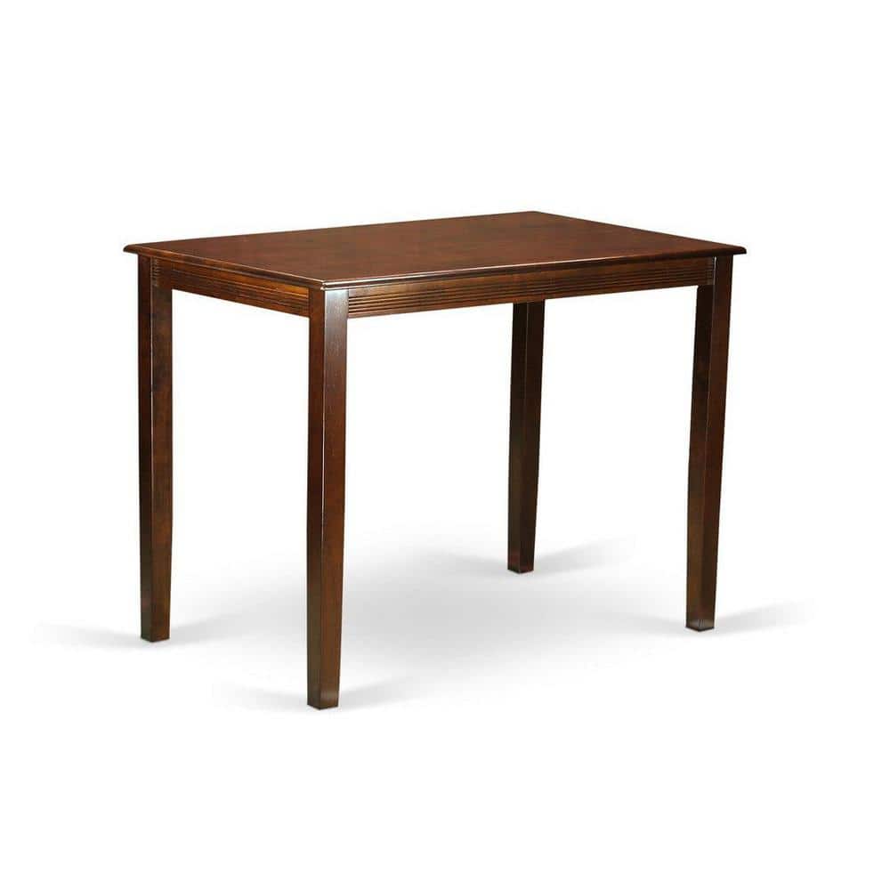 Mahogany Counter Height Pub Set with 4 Wooden Chairs