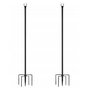 9.8 ft. Steel Outdoor String Light U-Shaped Poles Flagpole (2-Pack)