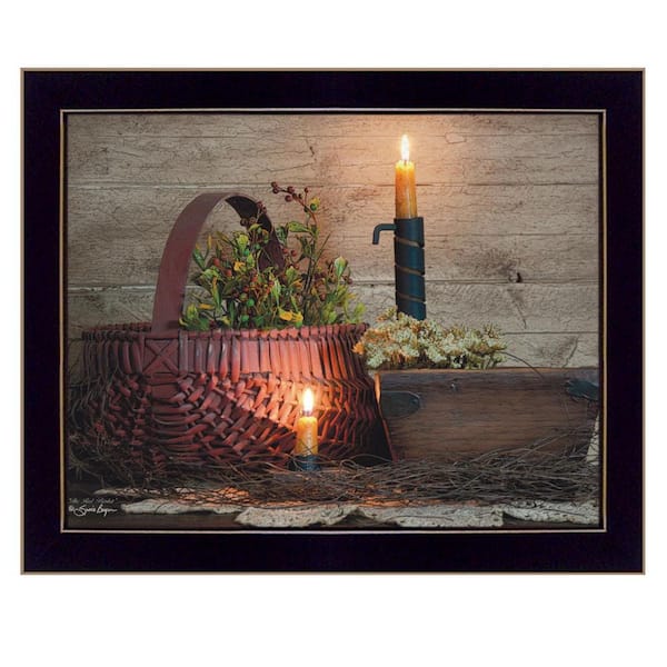 HomeRoots Charlie The Red Basket 1-Piece Framed Wall Art 14 in. x 18 in.