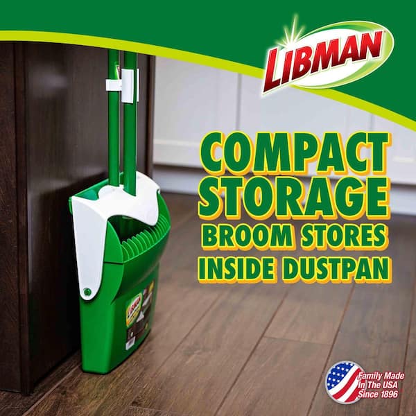 12 in. Lobby Broom and Dustpan Set (4-Pack)