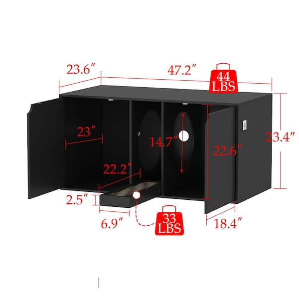 COZIWOW Cat Litter Box Enclosure Large Box House with Table