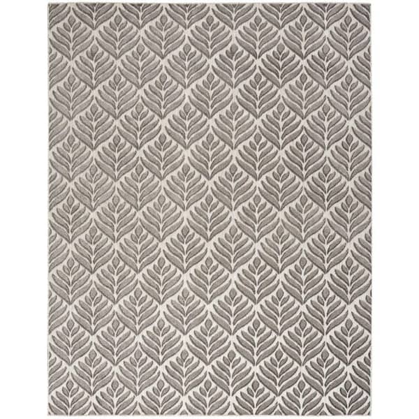 Nourison Aloha Charcoal 5 ft. x 8 ft. Botanical Contemporary Area Rug