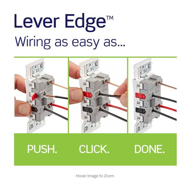 Leviton - Decora Lever Edge 15 Amp 120/277 Volt 3-Way Switch, White (1-Pack) E5603-SW