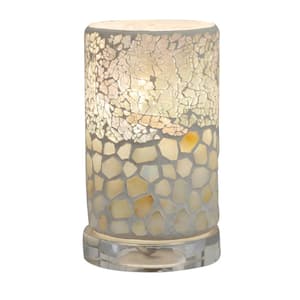 6.75 in. Clear Accent Lamp with Mosaic Art Glass
