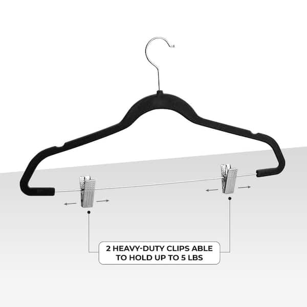 OSTO Black Velvet Hangers 30-Pack OVC-114-30-BLK-H - The Home Depot