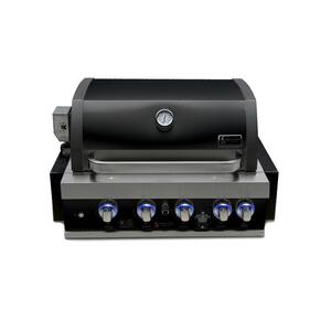 Built-in Series 4-Burner Propane Natural Gas Grill Island in Black Stainless Steel