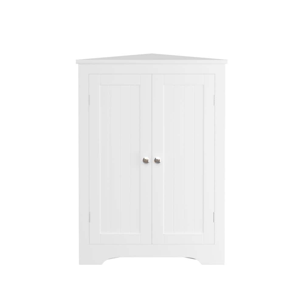 Avex 24 in. W x 12 in. D x 32 in. H White MDF Freestanding Bathroom Corner Cabinet with Doors and Shelves price history on PriceWatchPro