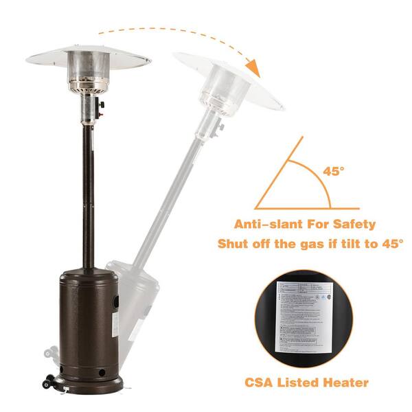 Outdoor Heater Propane Standing LP Gas Steel with Table and Wheels Outdoor Heater Propane Standing LP Gas Steel with Table and Wheels