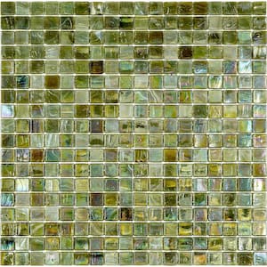Skosh Glossy Tortilla Brown 11.6 in. x 11.6 in. Glass Mosaic Wall and Floor Tile (18.69 sq. ft./case) (20-pack)