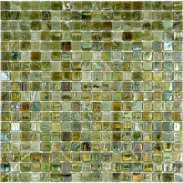 Apollo Tile Skosh Glossy Tortilla Brown 11.6 in. x 11.6 in. Glass Mosaic Wall and Floor Tile (18.69 sq. ft./case) (20-pack)