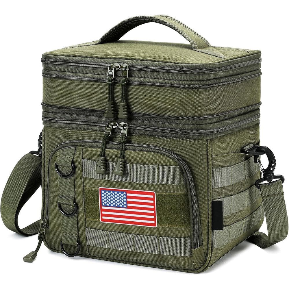 17 qt. Large Insulated Tactical Lunch Box Bag Expandable Double Deck Cooler Leakproof Waterproof in Green 16L Capacity price history on PriceWatchPro