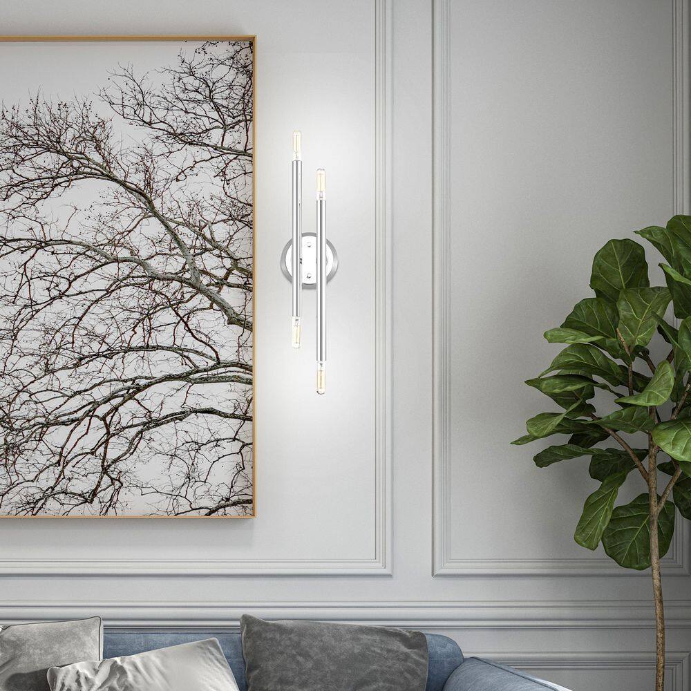 Polished Chrome 17" 4-Light Modern Wall Sconce