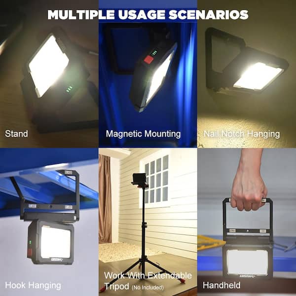 Husky 2500 Lumens Dual Power Rechargeable Battery or Solar Powered