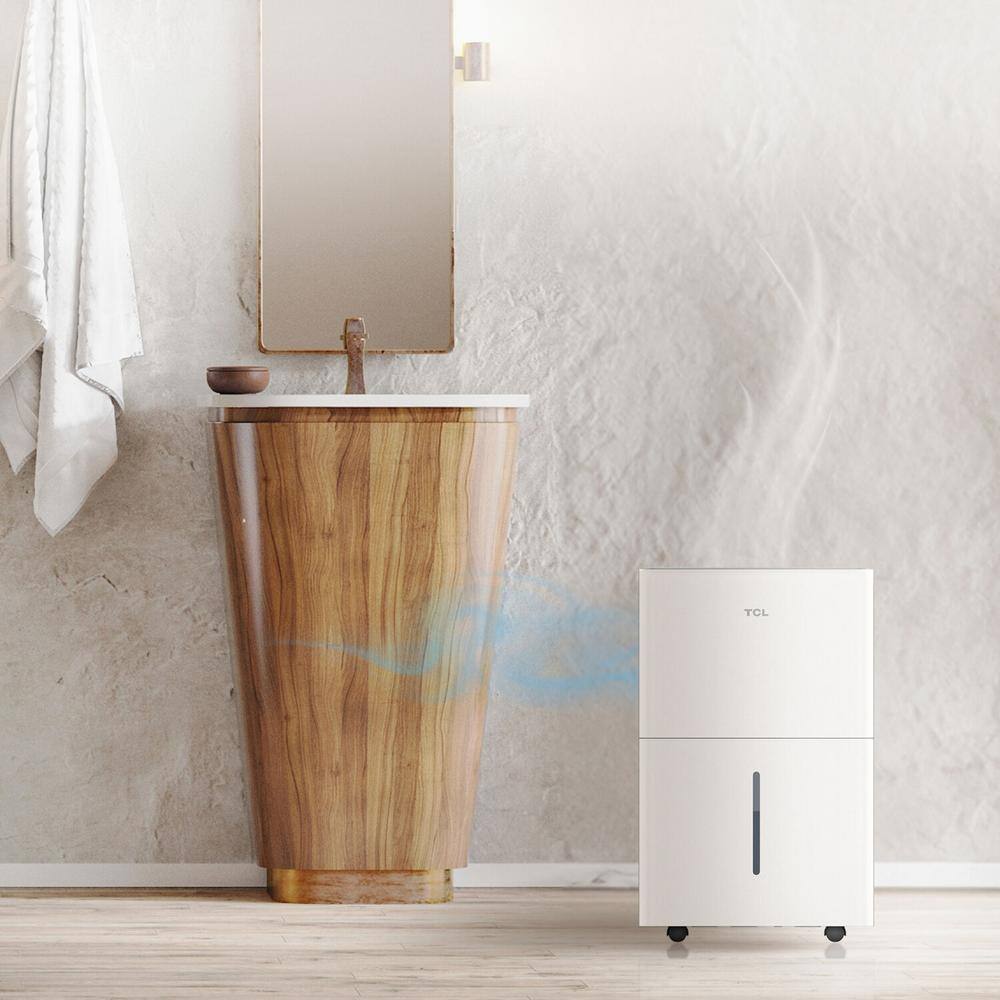 TCL 50 Pint White Smart Dehumidifier with Alexa and Google Assistant