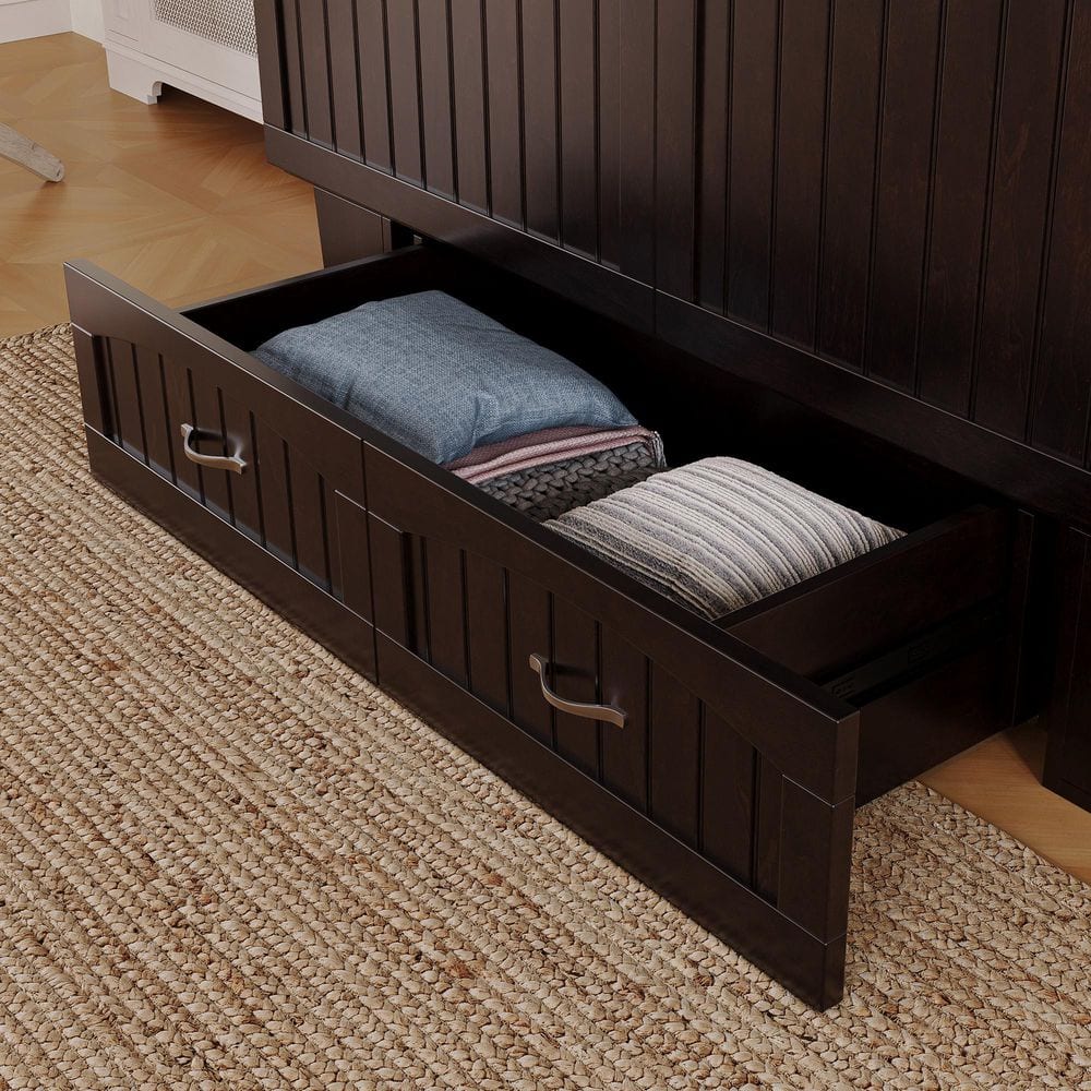 Nantucket Queen Murphy Bed Chest with CoolSoft Memory Foam Mattress