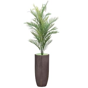 68 in. Glow in The Dark Artificial Palm Tree in a Fiberstone Planter