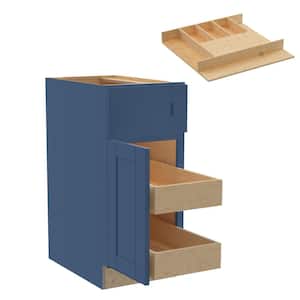 Washington Vessel Blue Plywood Shaker Assembled Base Kitchen Cabinet Left 2ROT CT 15 W in. x 24 D in. x 34.5 in. H