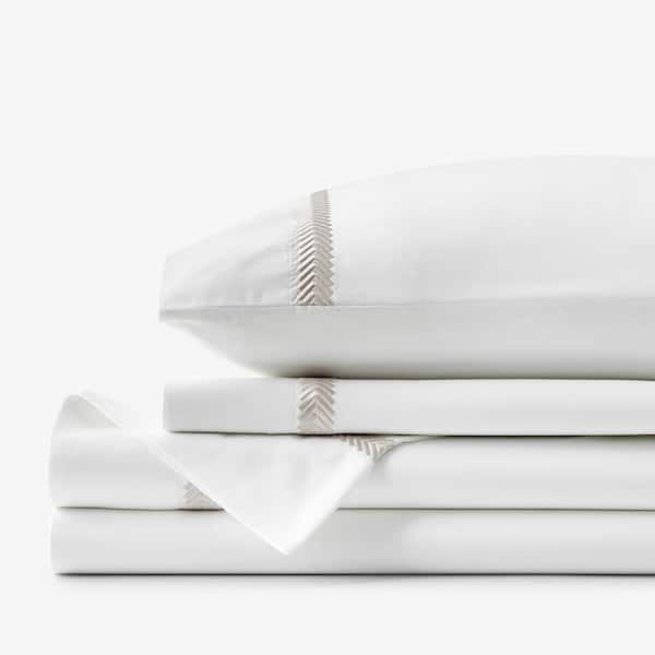The Company Store Legends Hotel Hewett 4-Piece Taupe Egyptian Cotton Sateen Queen Sheet Set