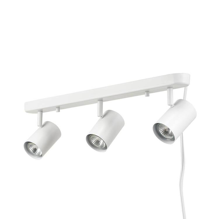 Globe Electric Dale 1.85 ft. 3-Light Matte White Plug-In Linear Track Lighting Kit